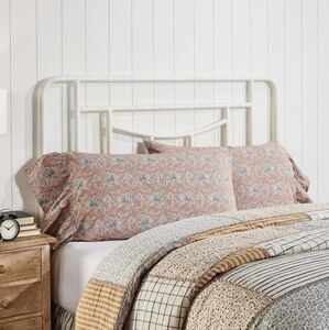 VHC Brands Kaila Vintage Farmhouse Floral King Pillow Case Set of 2 21x36, 8" Ru